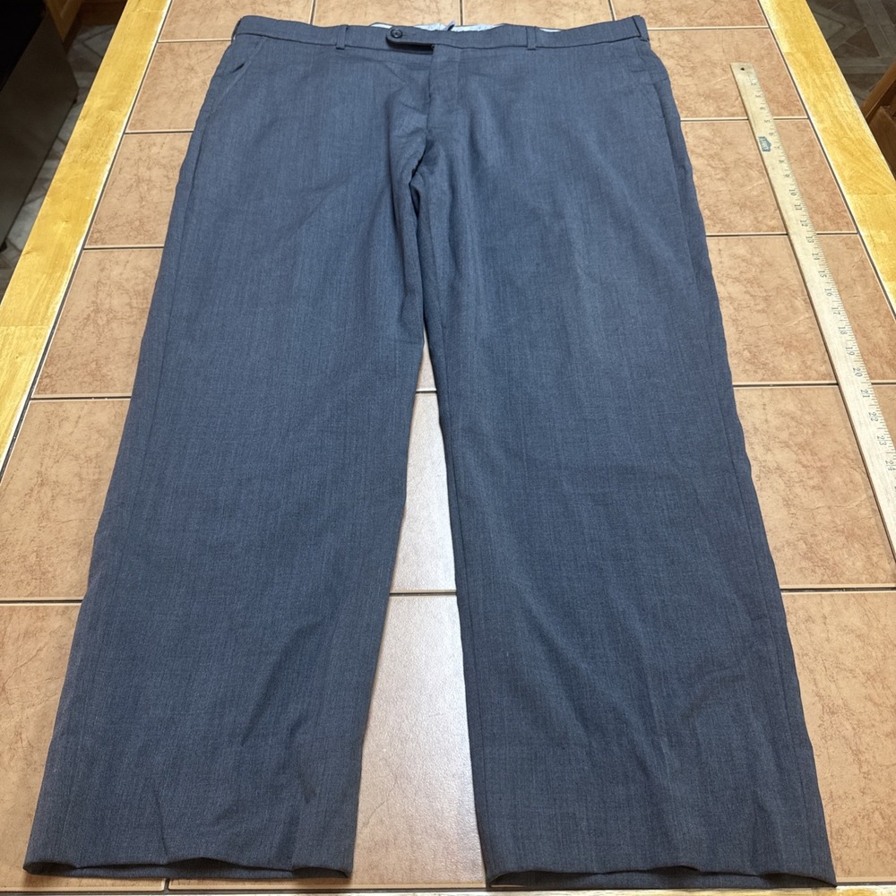 Ballin Comfort EZE Dress Pants 42 x 29 Charcoal Gray Super 120s Wool Flat Front